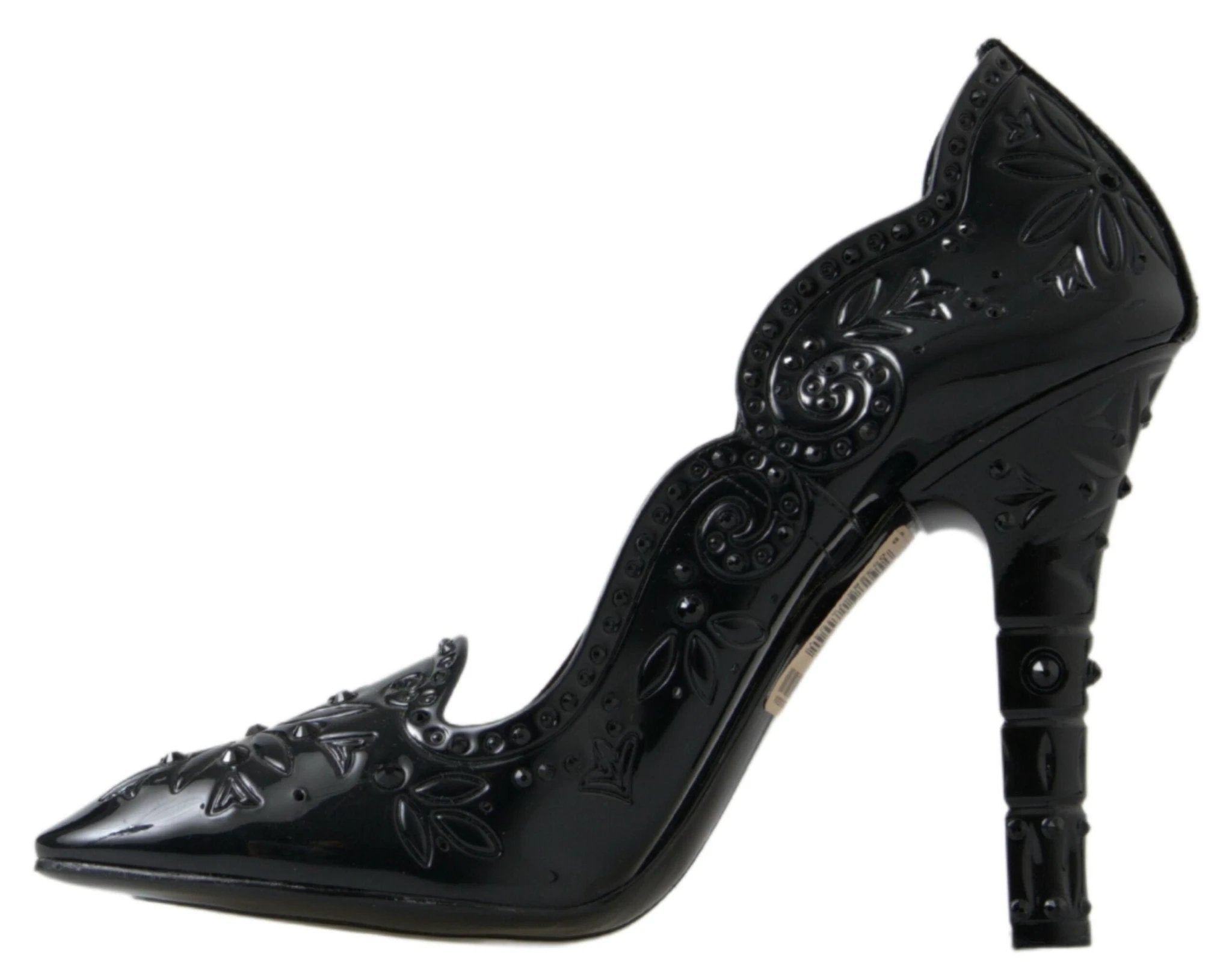 Dolce & Gabbana Black CINDERELLA Floral Crystal Heels Shoes by Dolce & Gabbana