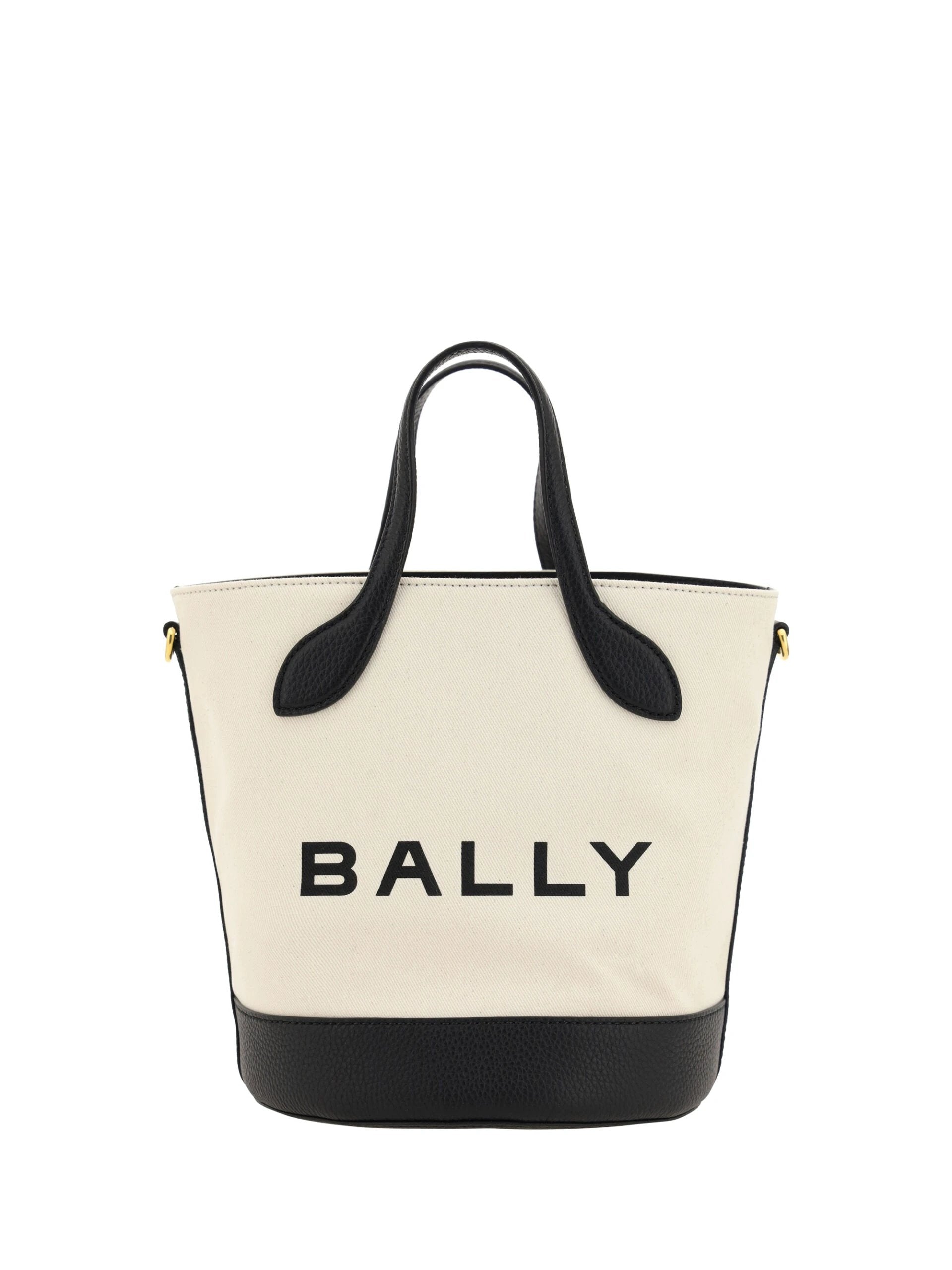 Bally White and Black Leather Bucket Bag by Bally