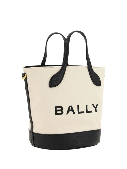 Bally White and Black Leather Bucket Bag by Bally