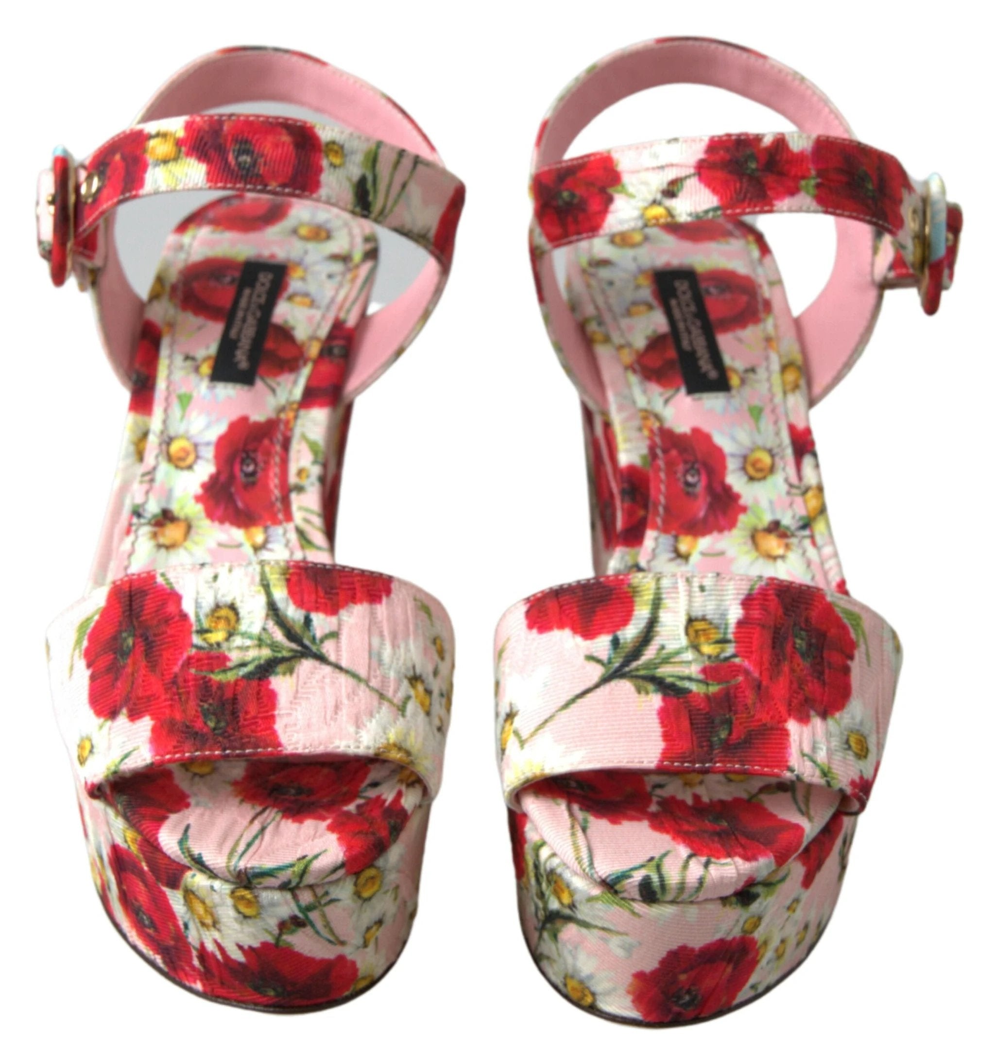 Dolce & Gabbana Multicolor floral print Wedges Floral Ankle Strap Sandals by Dolce & Gabbana