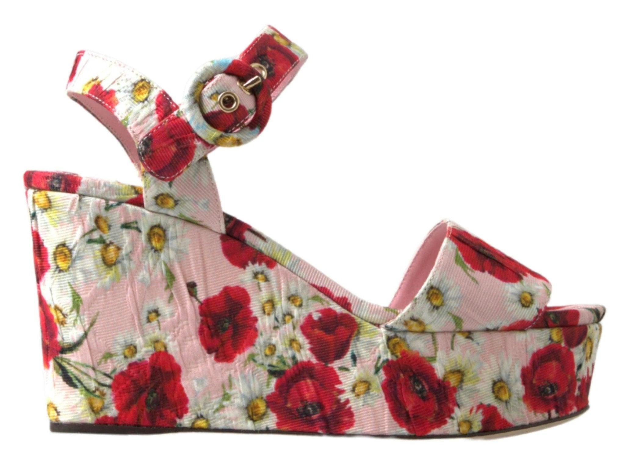 Dolce & Gabbana Multicolor floral print Wedges Floral Ankle Strap Sandals by Dolce & Gabbana
