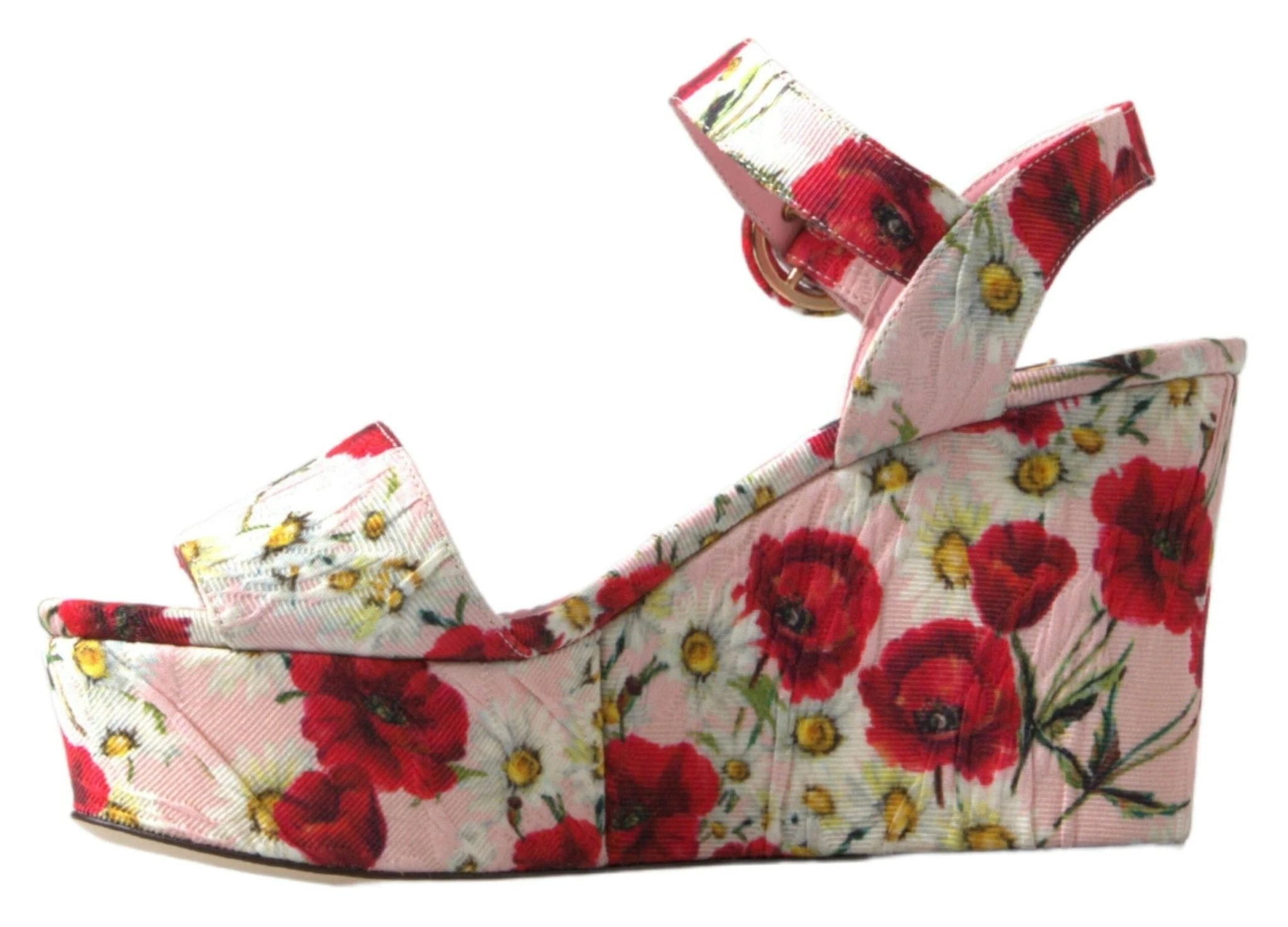 Dolce & Gabbana Multicolor floral print Wedges Floral Ankle Strap Sandals by Dolce & Gabbana
