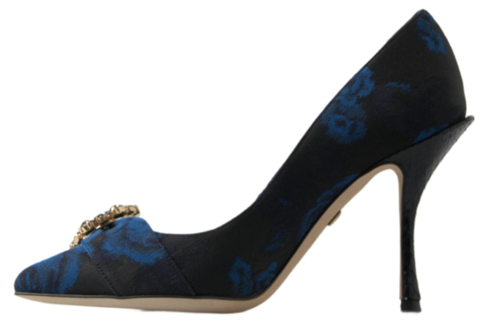 Dolce & Gabbana Blue Floral Ayers Crystal Pumps Shoes by Dolce & Gabbana