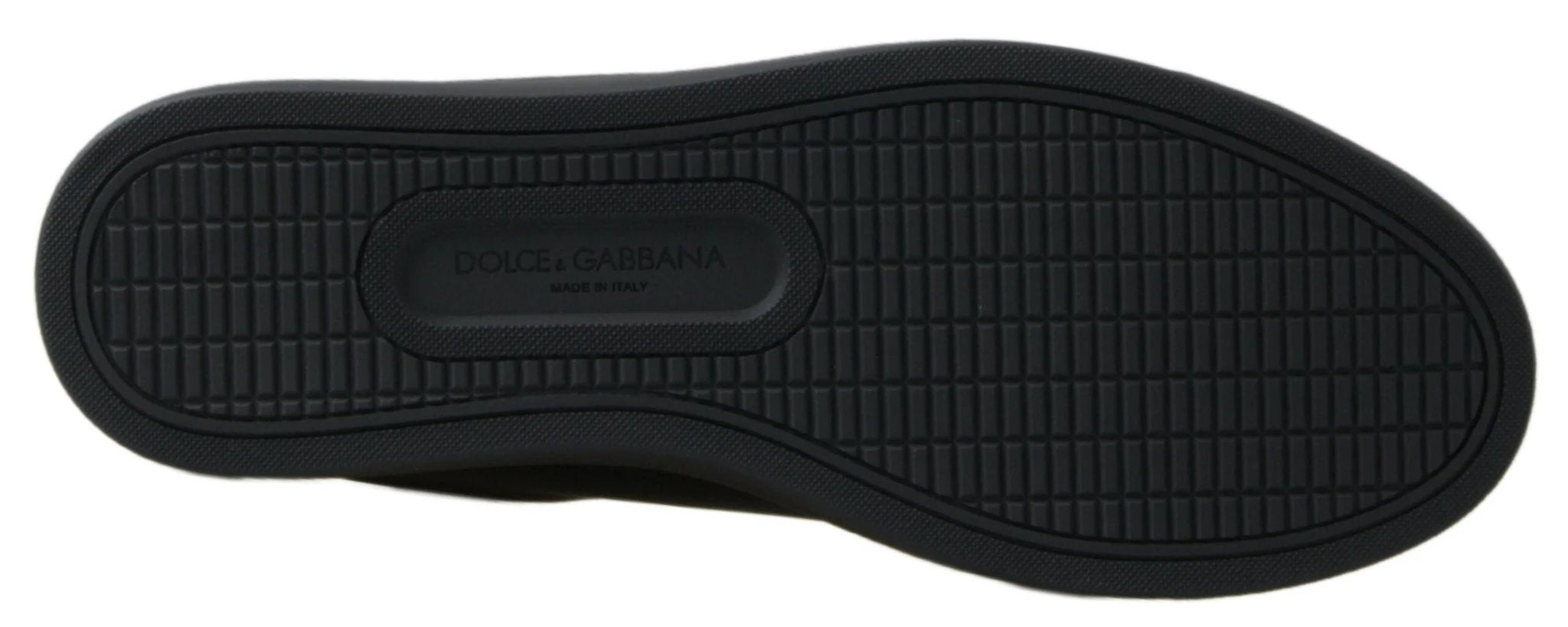 Dolce & Gabbana Black Gold Leather Classic Sneakers Shoes by Dolce & Gabbana