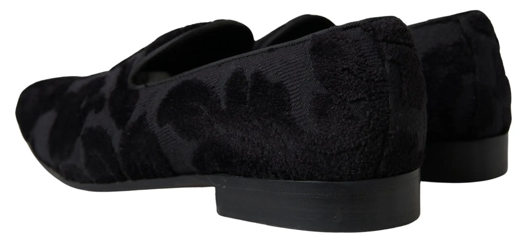 Mocassins habillés en brocart noir Dolce &amp; Gabbana