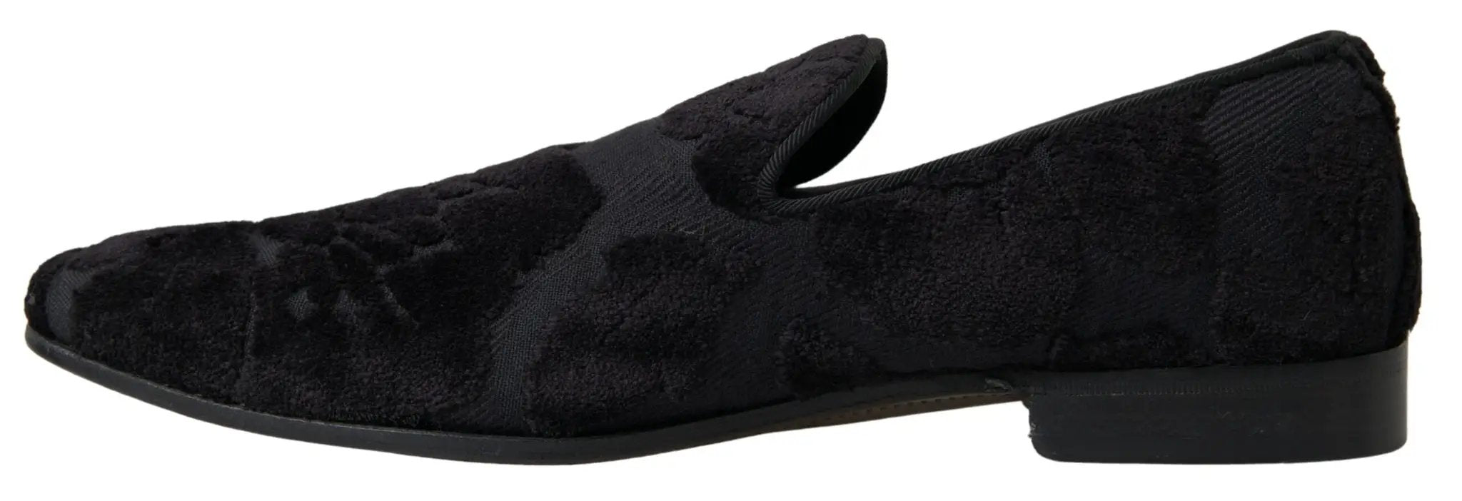 Mocassins habillés en brocart noir Dolce &amp; Gabbana