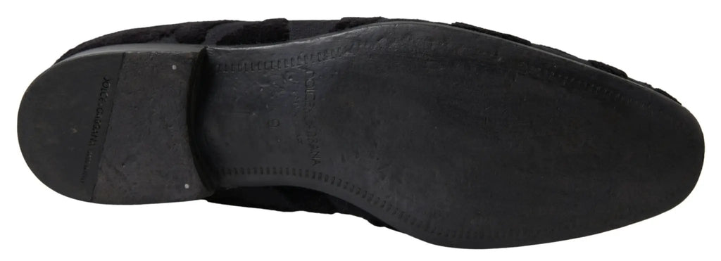 Mocassins habillés en brocart noir Dolce &amp; Gabbana