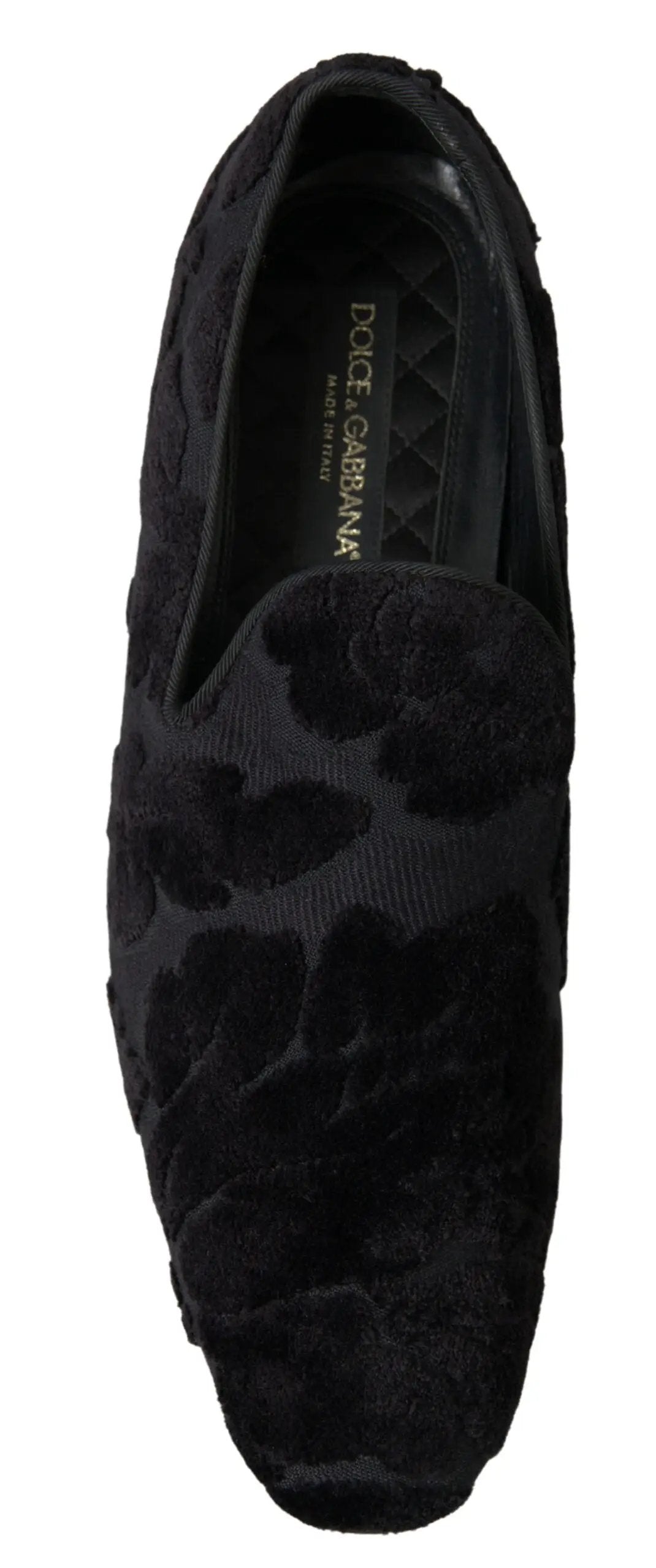 Mocassins habillés en brocart noir Dolce &amp; Gabbana