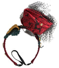 Dolce & Gabbana Red with multicolor Rose Silk Crystal Netted Logo Diadem Headband by Dolce & Gabbana