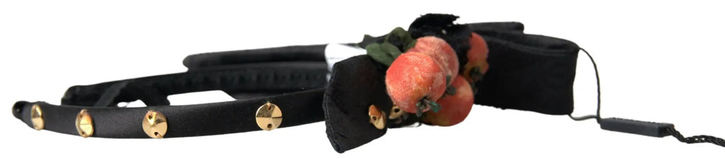 Diadème Dolce &amp; Gabbana noir orné de cristaux multicolores en forme de figue