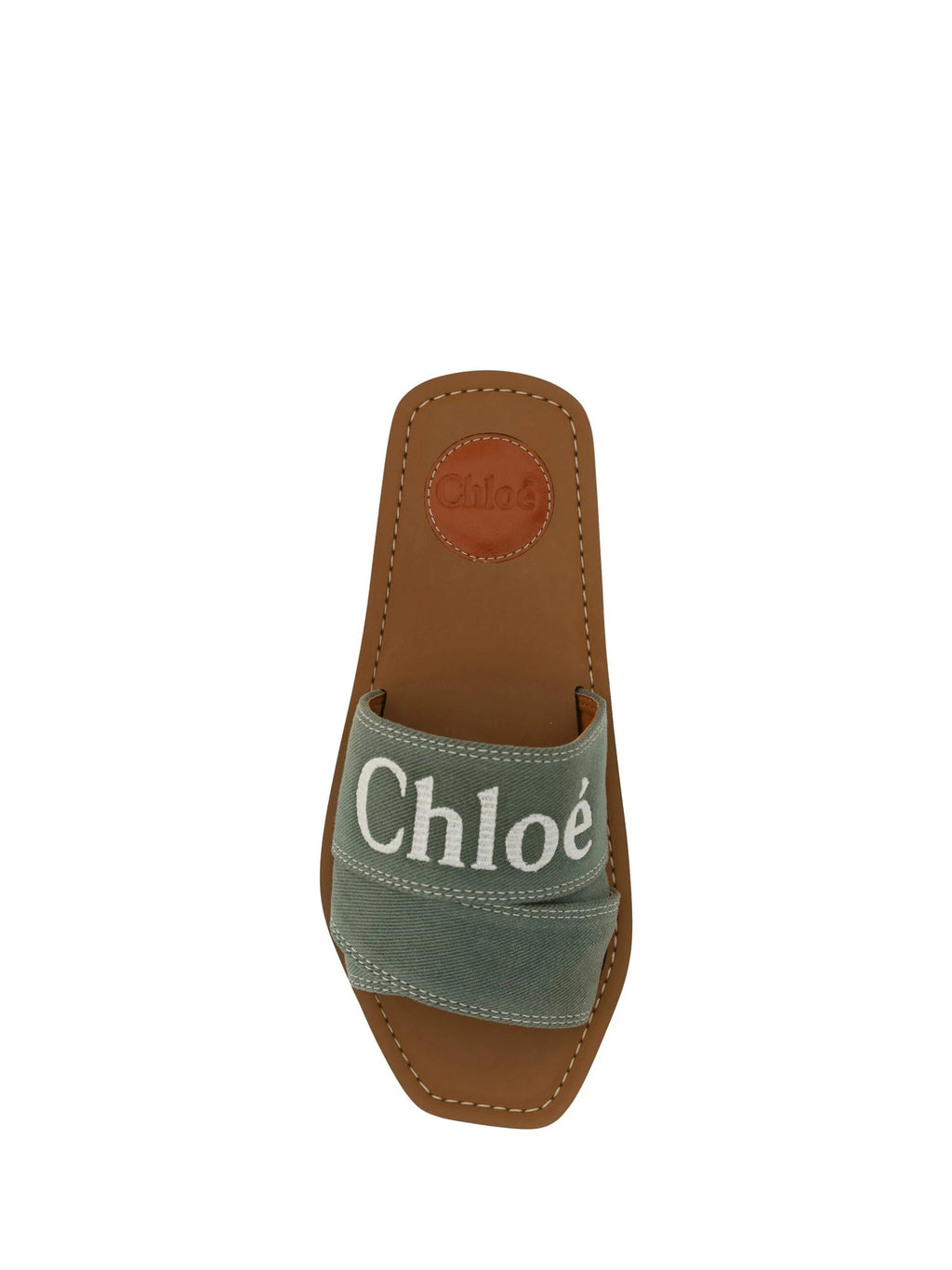 Chloé Forest Green Cotton Slides Woody Sandals by Chloé