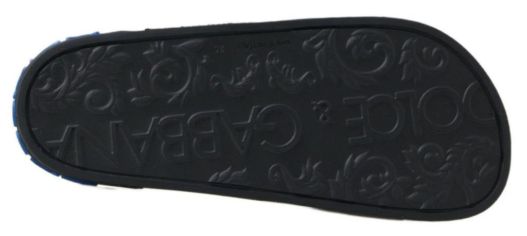 Dolce & Gabbana Black Slides Sandals Beach Saint Barth Shoes by Dolce & Gabbana