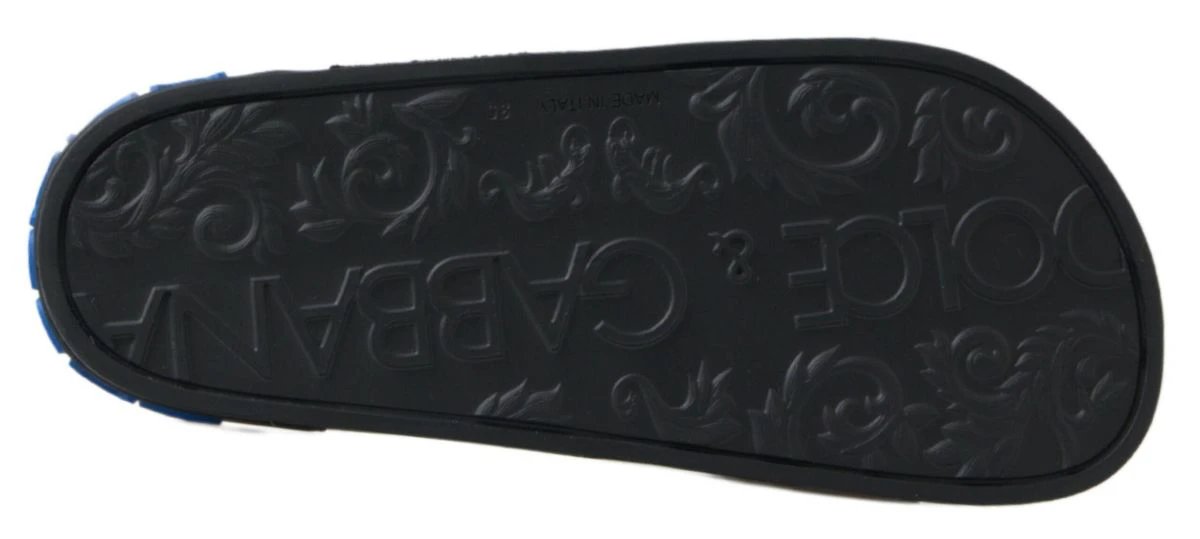 Dolce & Gabbana Black Slides Sandals Beach Saint Barth Shoes by Dolce & Gabbana
