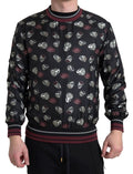 Dolce & Gabbana Black Ring Print Silk Crewneck Sweater by Dolce & Gabbana