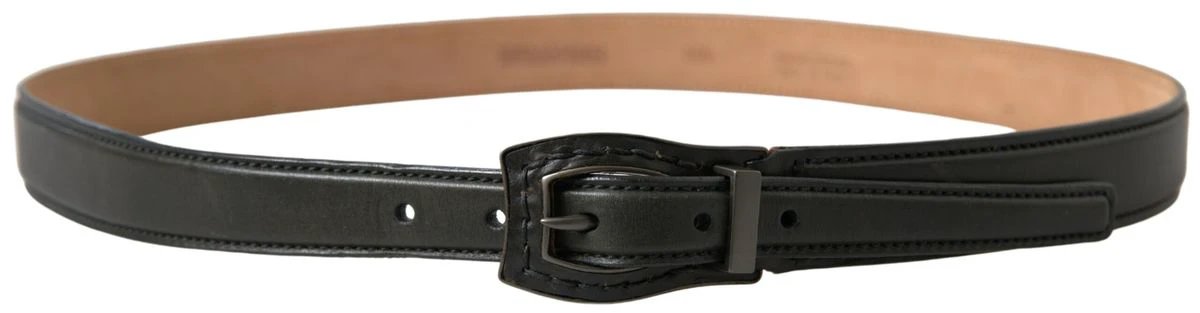 Ermanno Scervino Black Leather Metal Buckle Cintura Belt by Ermanno Scervino