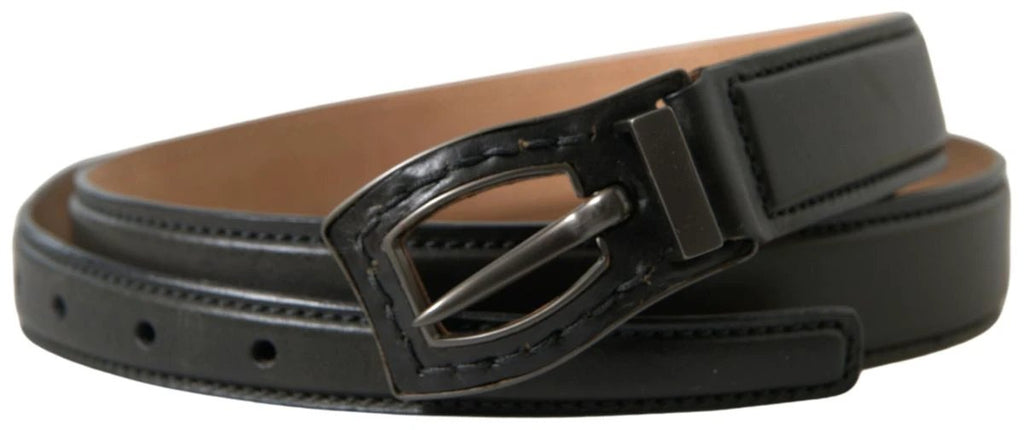 Ermanno Scervino Black Leather Metal Buckle Cintura Belt by Ermanno Scervino