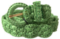Dolce & Gabbana Green Viscose Weaved Skinny Waist Belt by Dolce & Gabbana