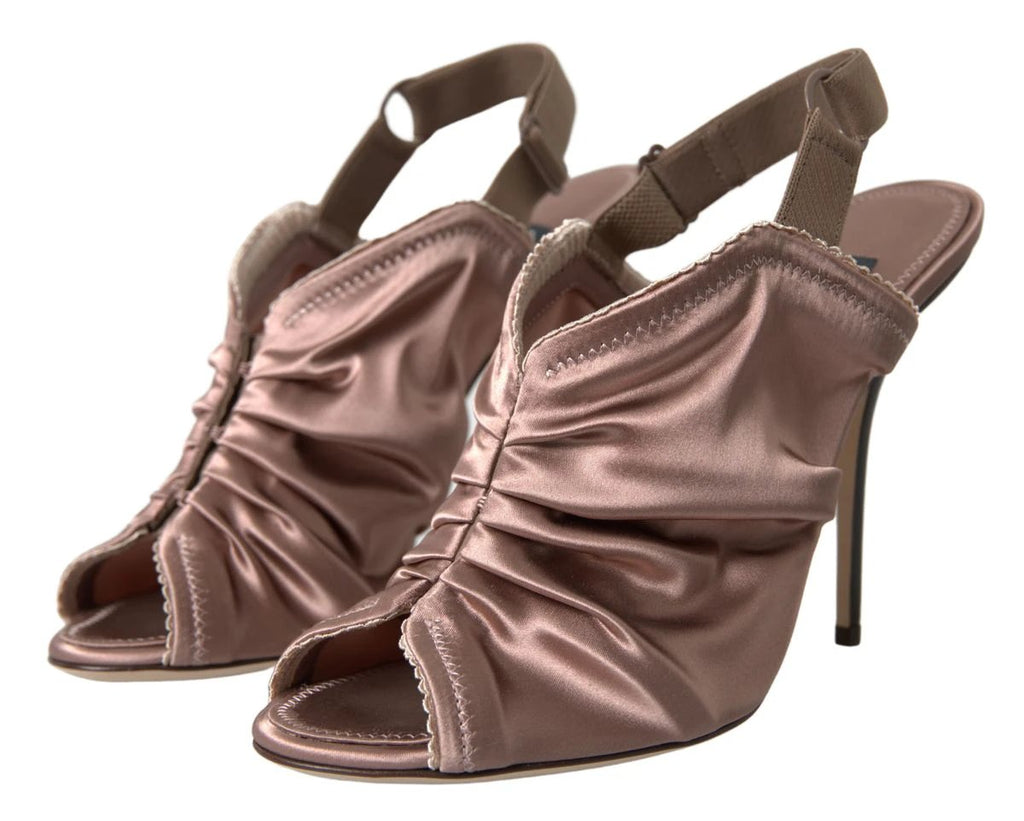 Dolce & Gabbana Light brown Slingback Corset Style Fastening stiletto heels by Dolce & Gabbana