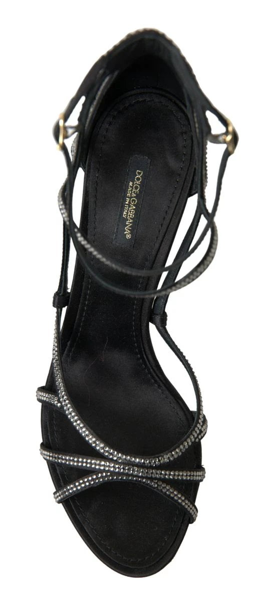Dolce & Gabbana Rhinestone Stiletto Sandal Satin Shoes by Dolce & Gabbana