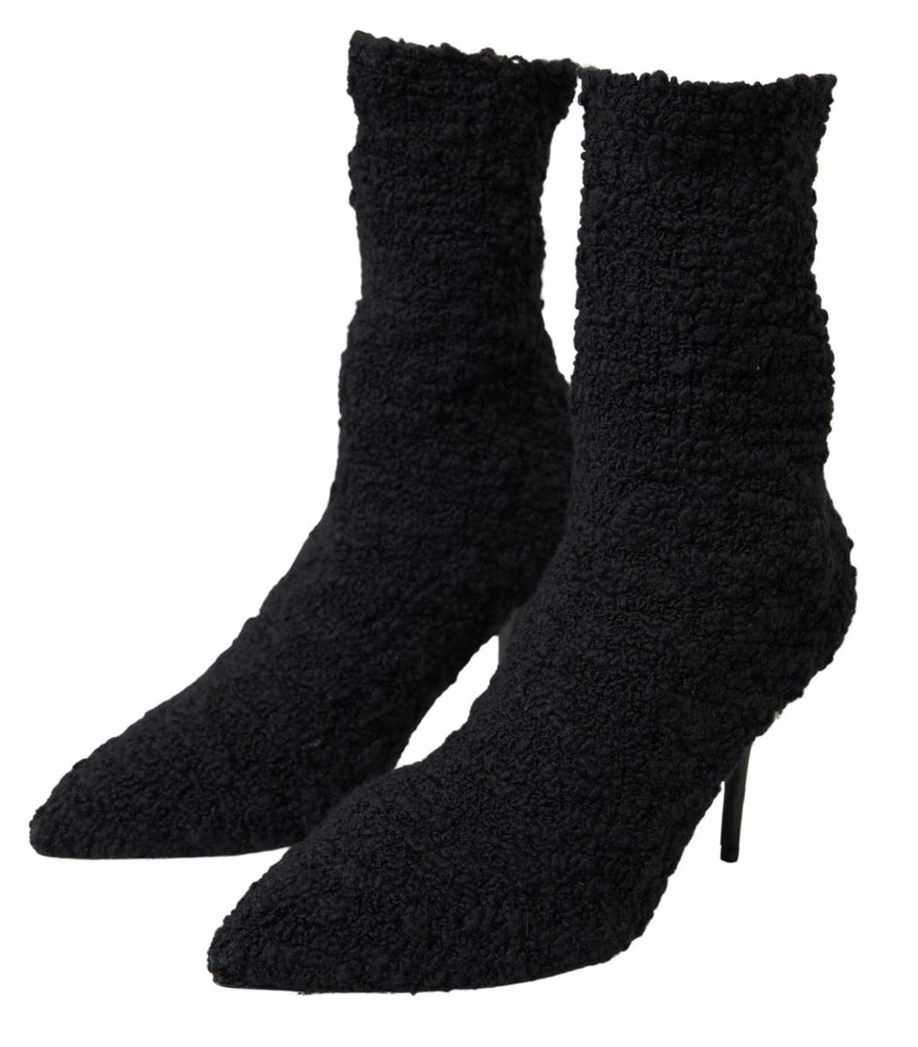 Dolce & Gabbana Black Stiletto Heels Mid Calf Boots by Dolce & Gabbana