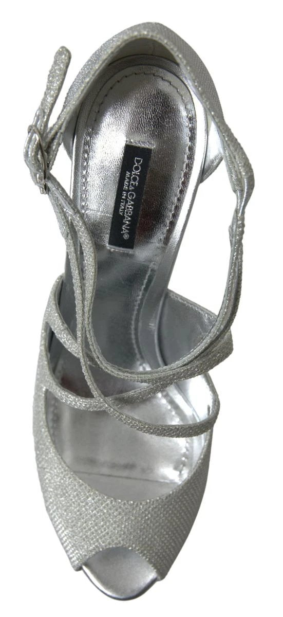 Dolce & Gabbana Silver Shimmers Sandals Heel Pumps Shoes by Dolce & Gabbana