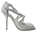 Dolce & Gabbana Silver Shimmers Sandals Heel Pumps Shoes by Dolce & Gabbana