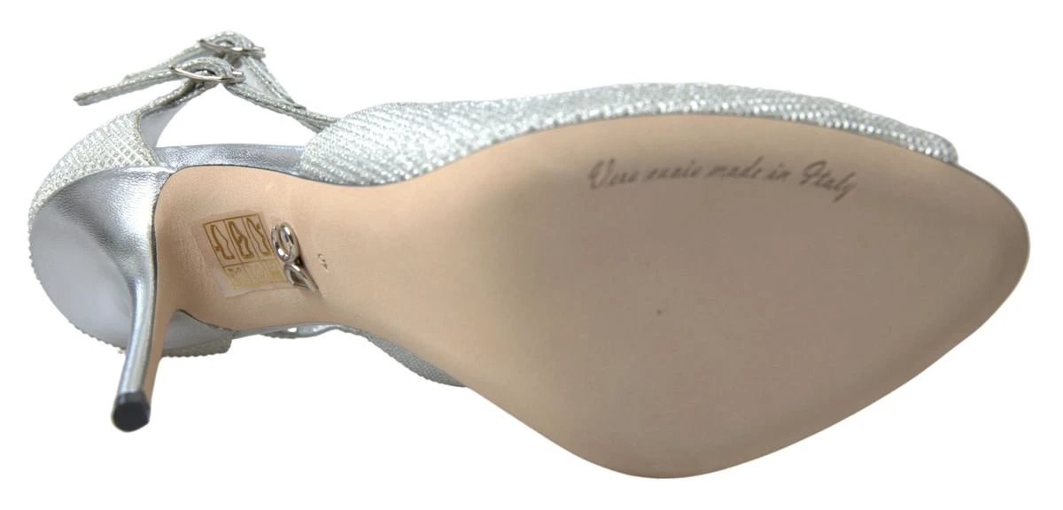 Dolce & Gabbana Silver Shimmers Sandals Heel Pumps Shoes by Dolce & Gabbana