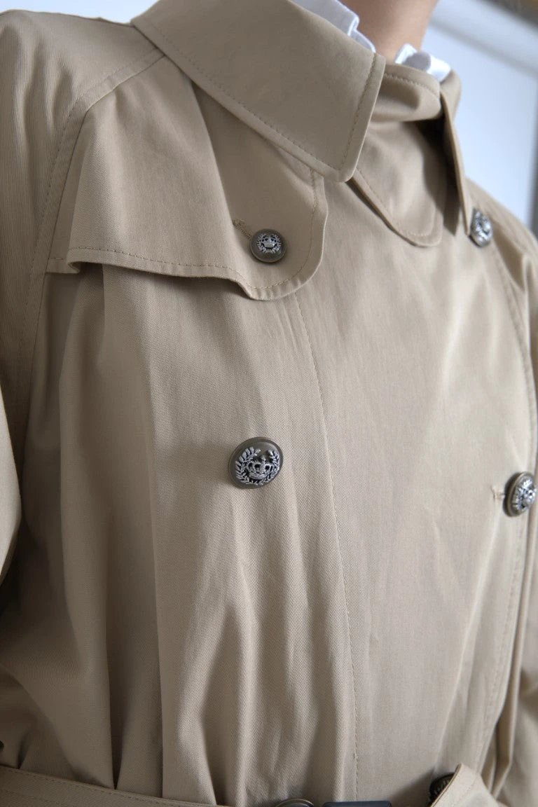 Dolce & Gabbana Khaki Double Breasted Trench Coat Jacket by Dolce & Gabbana