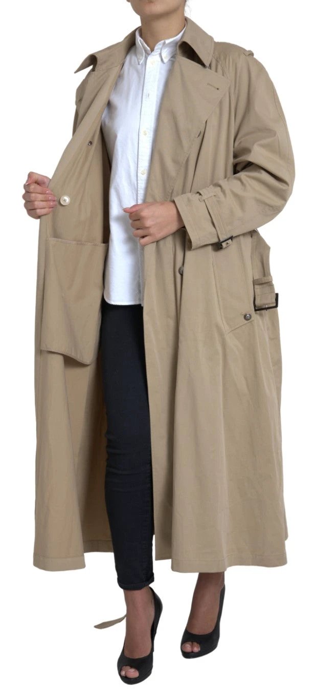 Dolce & Gabbana Khaki Double Breasted Trench Coat Jacket by Dolce & Gabbana