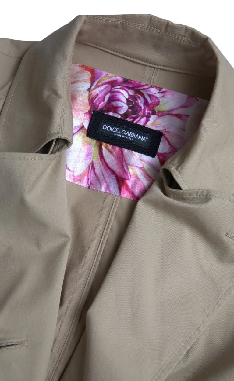 Dolce & Gabbana Khaki Double Breasted Trench Coat Jacket by Dolce & Gabbana