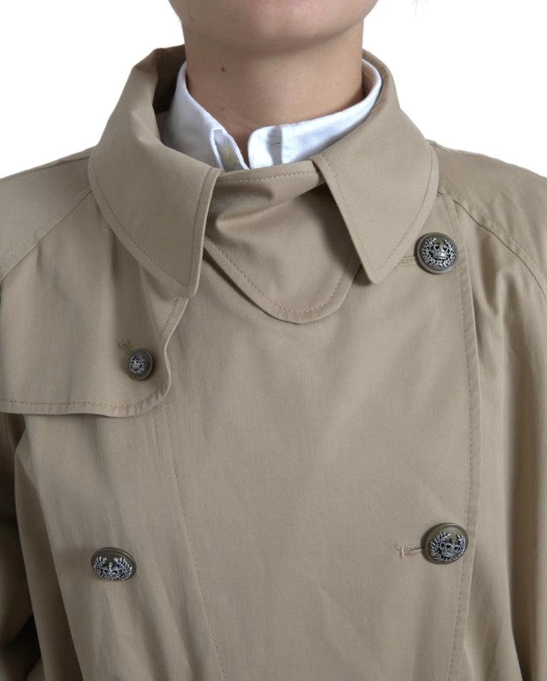 Dolce & Gabbana Khaki Double Breasted Trench Coat Jacket by Dolce & Gabbana