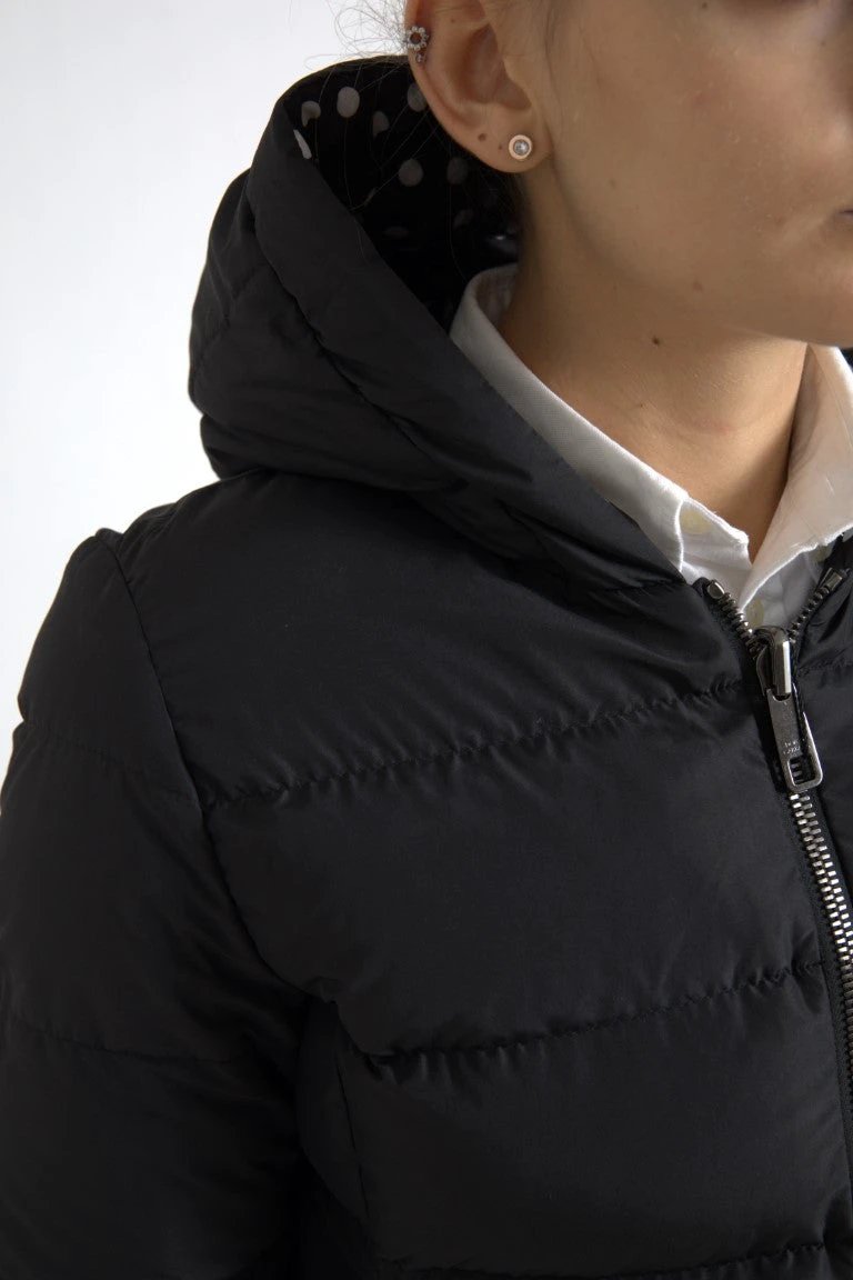 Dolce & Gabbana Black Polyester Hooded Reversible Jacket by Dolce & Gabbana