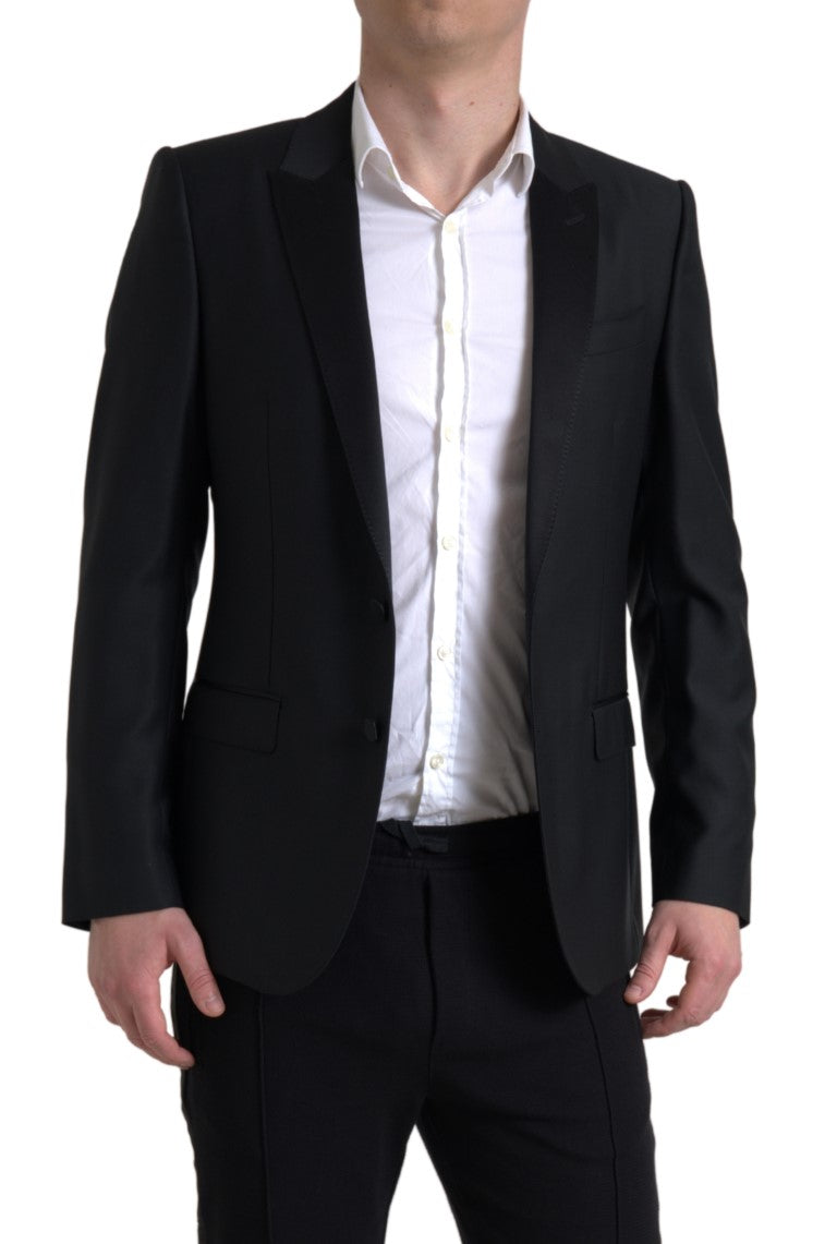 Dolce & Gabbana Black Wool Single Breasted MARTINI Blazer by Dolce & Gabbana