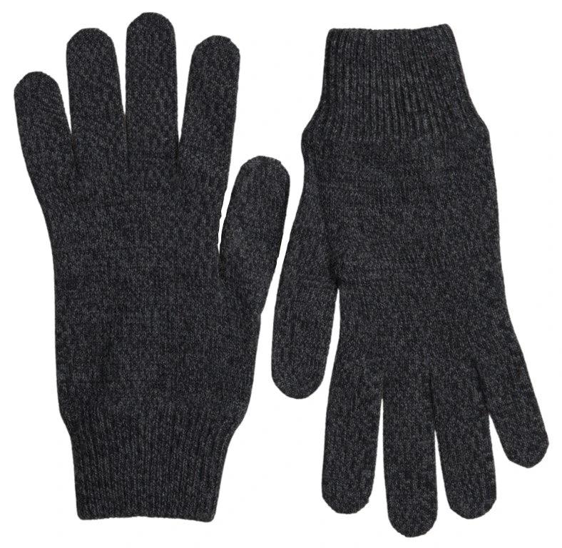 Dolce & Gabbana Gray Virgin Wool Knit Hands Mitten Men Gloves by Dolce & Gabbana
