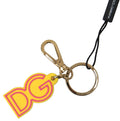 Dolce & Gabbana Yellow Rubber DG Logo Gold Brass Metal Keyring Keychain by Dolce & Gabbana