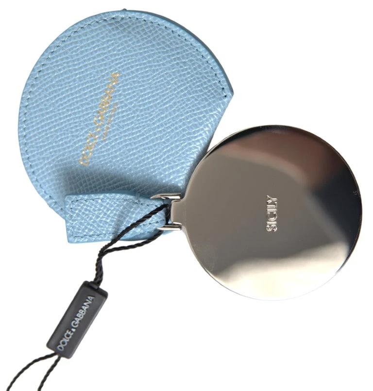 Dolce & Gabbana Light Blue Calfskin Leather Mirror Holder by Dolce & Gabbana