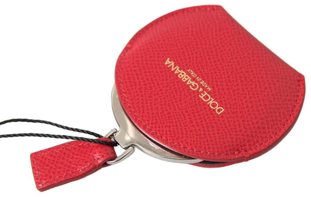 Dolce & Gabbana Red Calfskin Leather Hand Mirror Holder by Dolce & Gabbana