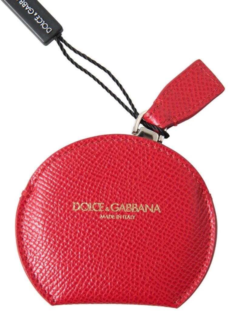 Dolce & Gabbana Red Calfskin Leather Hand Mirror Holder by Dolce & Gabbana