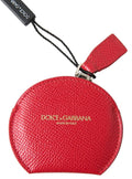 Dolce & Gabbana Red Calfskin Leather Hand Mirror Holder by Dolce & Gabbana