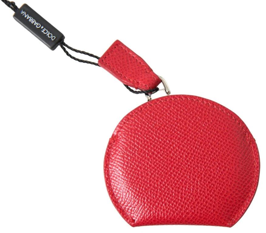 Dolce & Gabbana Red Calfskin Leather Hand Mirror Holder by Dolce & Gabbana