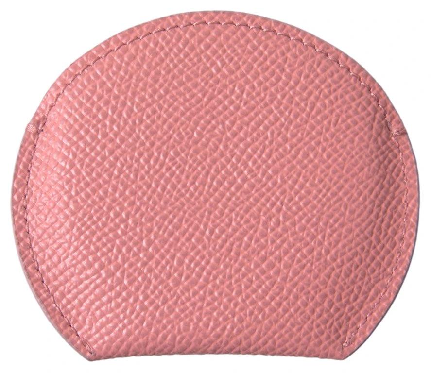 Dolce & Gabbana Pink Calfskin Leather Round Mirror Holder by Dolce & Gabbana
