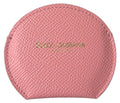 Dolce & Gabbana Pink Calfskin Leather Round Mirror Holder by Dolce & Gabbana