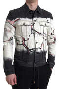Dolce & Gabbana Multicolor Cotton Collared Denim Jacket by Dolce & Gabbana