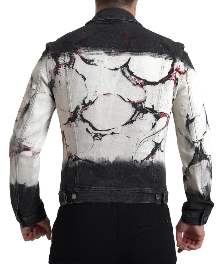 Dolce & Gabbana Multicolor Cotton Collared Denim Jacket by Dolce & Gabbana