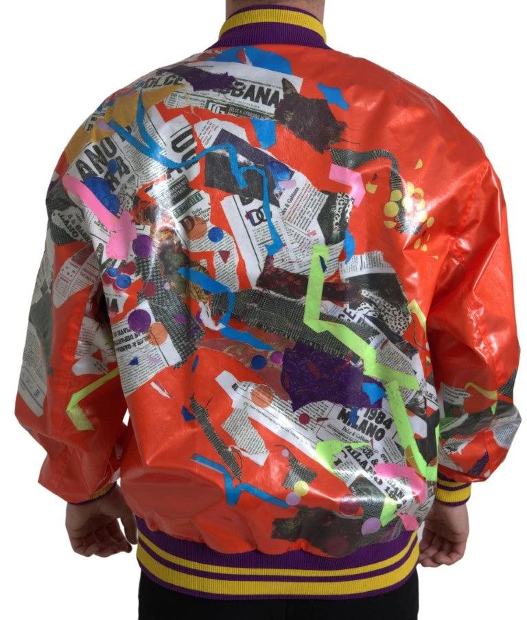 Dolce & Gabbana Orange Polyester Button Blouson Jacket by Dolce & Gabbana
