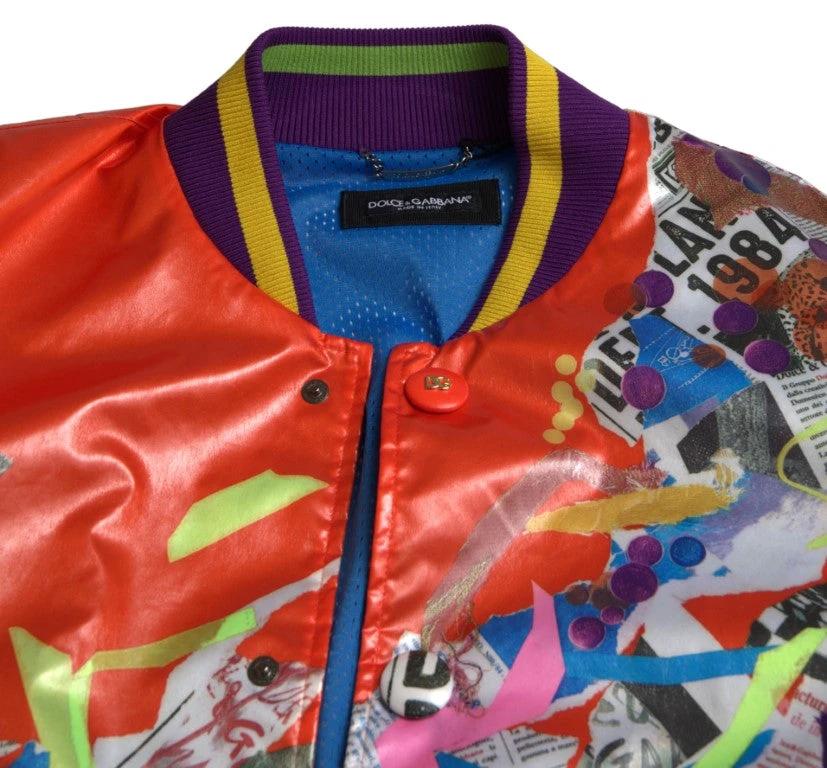 Dolce & Gabbana Orange Polyester Button Blouson Jacket by Dolce & Gabbana