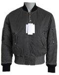 MM6 Maison Margiela Gray Bomber Zipper Pocket Sleeves Jacket by MM6 Maison Margiela