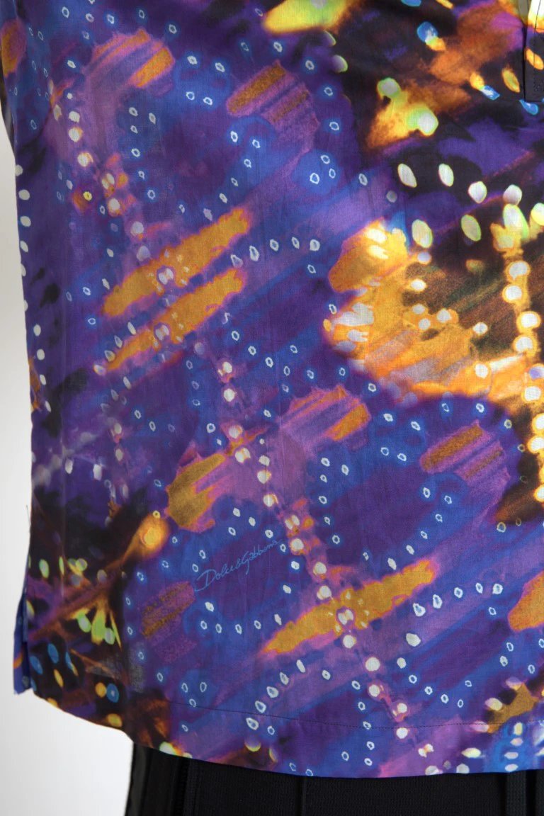 Dolce & Gabbana Luminaire Print Cotton Polo Top Men Shirt by Dolce & Gabbana