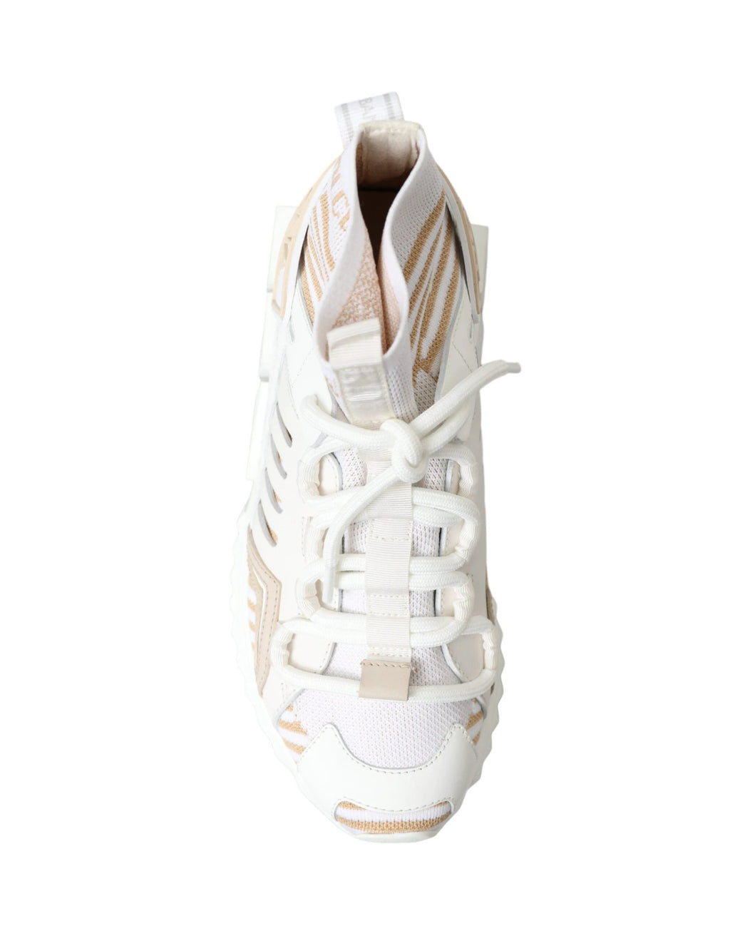 Dolce & Gabbana White Beige Sorrento Socks Sneakers Shoes by Dolce & Gabbana