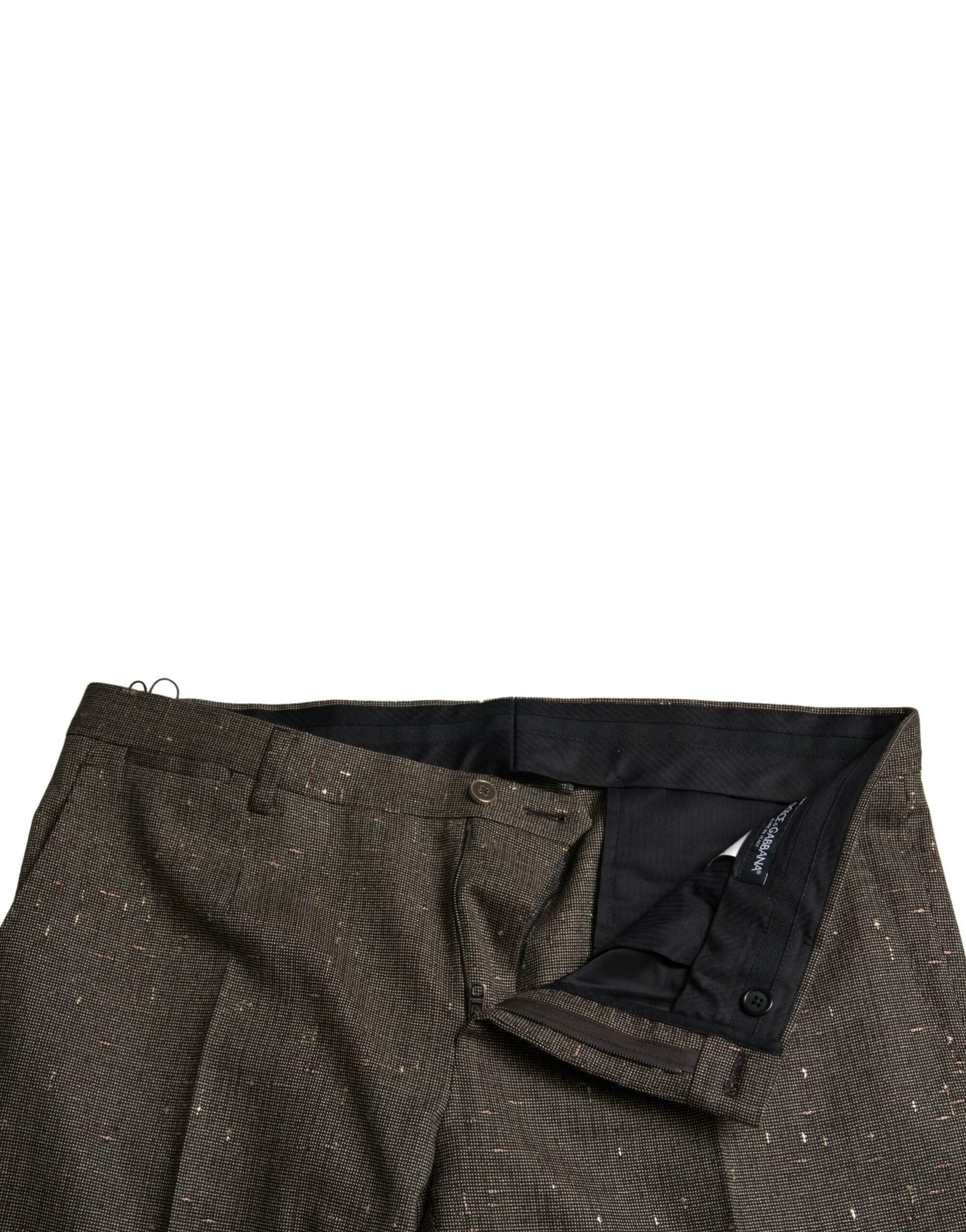 Dolce & Gabbana Brown Wool Dress Skinny Men Trouser Pants by Dolce & Gabbana